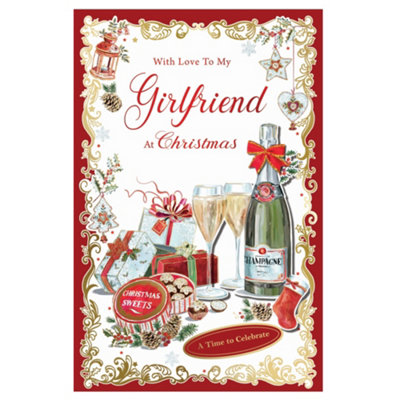 With Love To My Girlfriend Elegant Christmas Celebration Card from B&Q