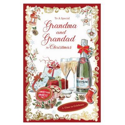 To A Special Grandma And Grandad Elegant Christmas Celebration Card