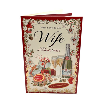 Celebration Design With Love To My Wife Christmas Card from B&Q