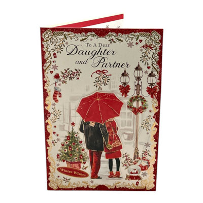 Winter Wishes To A Dear Daughter And Partner With Love Christmas Card from B&Q