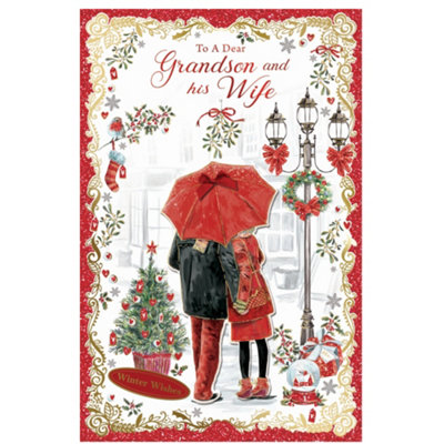 To A Dear Grandson And His Wife Winter Wishes Christmas Card from B&Q