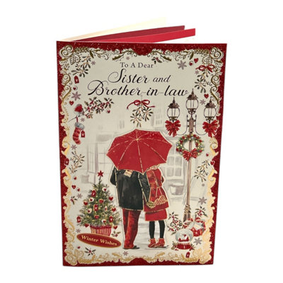 Winter Wishes To A Dear Sister And Brother In Law Christmas Card from B&Q