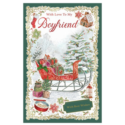 With Love To My Boyfriend With Best Wishes Christmas Card from B&Q