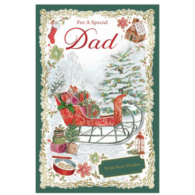 For A Special Dad Sleigh With Gifts Christmas Card from B&Q