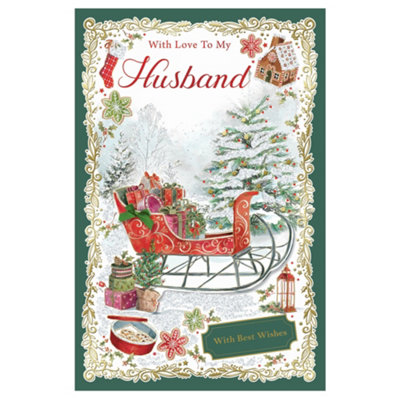 With Love To My Husband With Best Wishes Christmas Card from B&Q