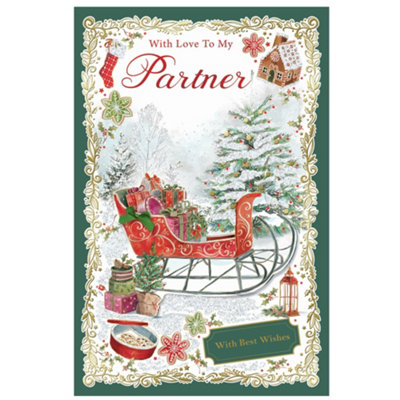 With Love To My Partner With Best Wishes Christmas Card from B&Q