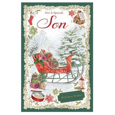 For A Special Son With Best Wishes Christmas Card from B&Q