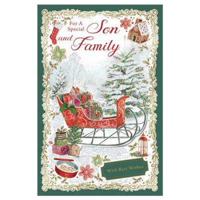 For A Special Son And Family With Best Wishes Christmas Card from B&Q