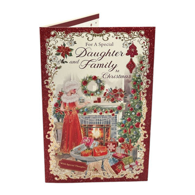 A Heartfelt Wishes For Daughter And Family Christmas Card from B&Q