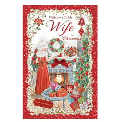 A Heartfelt Wishes To My Wife With Special Thoughts Christmas Card from B&Q