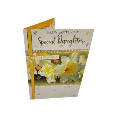 To A Special Daughter White Daffodil Flowers Design Easter Card from B&Q
