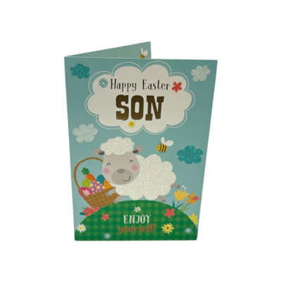For Son Cute Lamb With Eggs Design Easter Card from B&Q