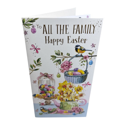 To All The Family Chicks And Eggs Floral Easter Card from B&Q