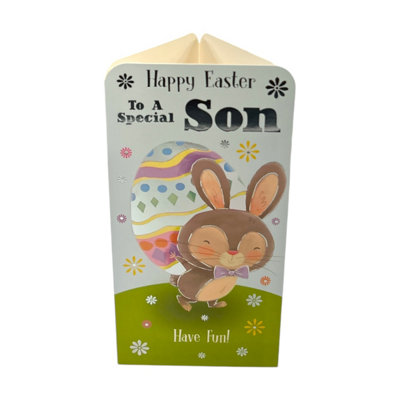 To A Special Son Cute Bunny With Egg Easter Money Wallet Card from B&Q