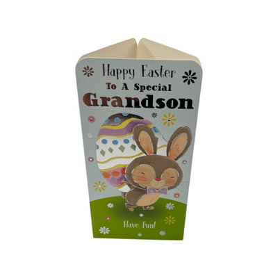 To A Special Grandson Bunny With Egg Easter Money Wallet Card from B&Q