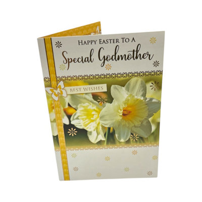 To A Special Godmother White Daffodil Flowers Design Easter Card from B&Q