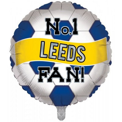 No. 1 Leeds Football Fan Blue & White 18-Inch Foil Balloon from B&Q