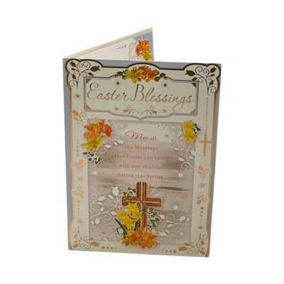 Easter Blessings Traditional Religious Greeting Card from B&Q