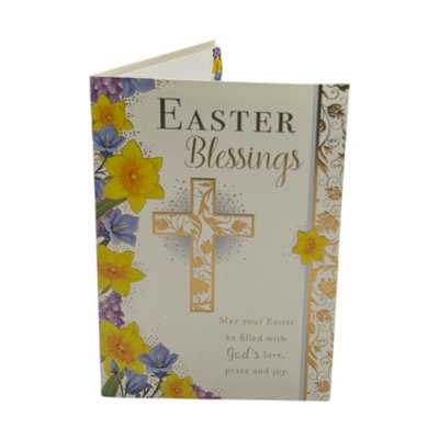Easter Blessings Traditional Yellow Floral Design Card from B&Q