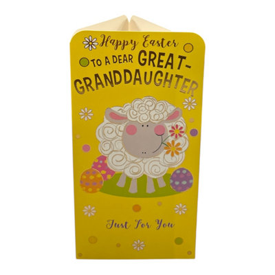 To A Dear Great Granddaughter Cute Easter Money Wallet Card from B&Q