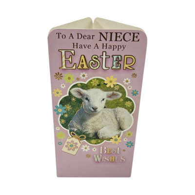 To A Dear Niece Cute Lamb Easter Money Wallet Card from B&Q