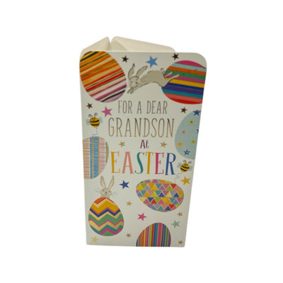 For A Dear Grandson Bunnies And Eggs Design Easter Money Wallet Card from B&Q