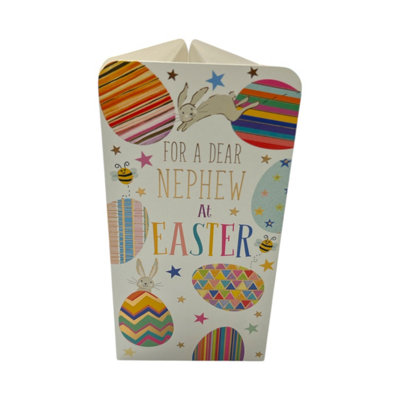 For A Dear Nephew Bunnies And Eggs Design Easter Money Wallet Card from B&Q