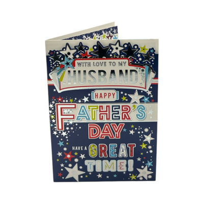 To My Husband Star Design Blue Father's Day Card from B&Q