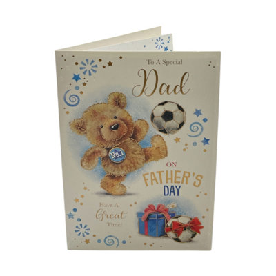 To A Special Dad Teddy Playing Football Design Father's Day Card from B&Q