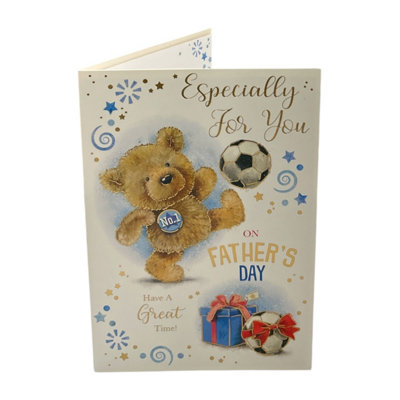 Especially For You Teddy Playing Football Design Father's Day Card from B&Q