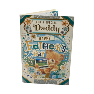 For A Special Daddy Teddy With Laptop Design Father's Day Card from B&Q
