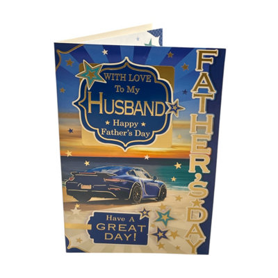 To My Husband Blue Car Design Father's Day Card from B&Q
