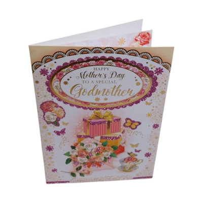 To A Special Godmother Roses And Gift Design Mother's Day Card from B&Q