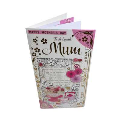 To A Special Mum Floral Tea Pot Sentimental Design Mother's Day Card from B&Q