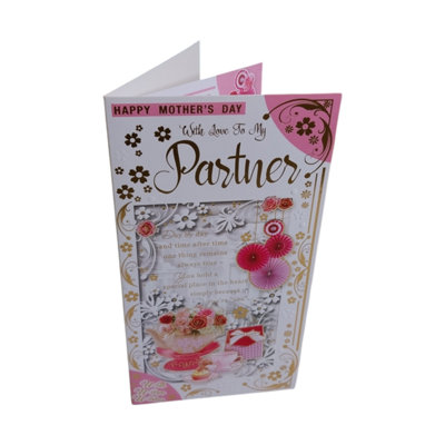To My Partner Floral Tea Pot Sentimental Design Mother's Day Card from B&Q
