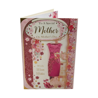 To A Special Mother Beautiful Pink Dress Design Mother's Day Card from B&Q