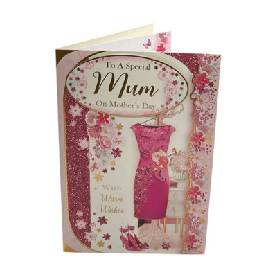 To A Special Mum Beautiful Pink Dress Design Mother's Day Card from B&Q