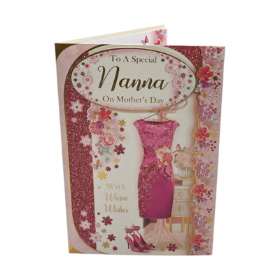 To A Special Nanna Beautiful Pink Dress Design Mother's Day Card from B&Q