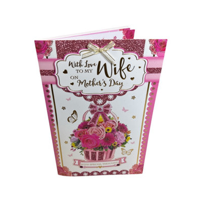 To My Wife Traditional Flower Bouquet Mother's Day Boxed Card from B&Q