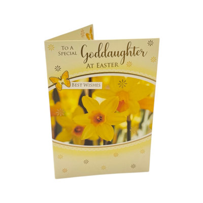 To A Special Goddaughter Yellow Daffodil Flowers Design Easter Card from B&Q