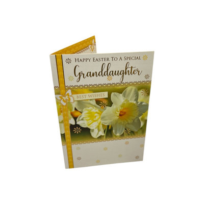 To A Special Granddaughter White Daffodil Flowers Design Easter Card from B&Q