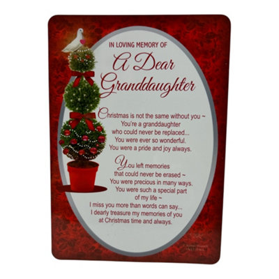 In Loving Memory Of A Dear Granddaughter Christmas Graveside Keepsake Card from B&Q