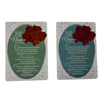 In Loving Memory Of A Dear Nanna Christmas Graveside Keepsake Card from B&Q