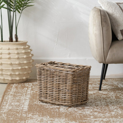 Pacific Lifestyle Tobs Grey Kubu Rattan Magazine Basket from B&Q