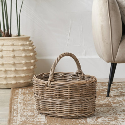 Pacific Lifestyle Tobs Grey Kubu Rattan Straight Shopping Basket from B&Q
