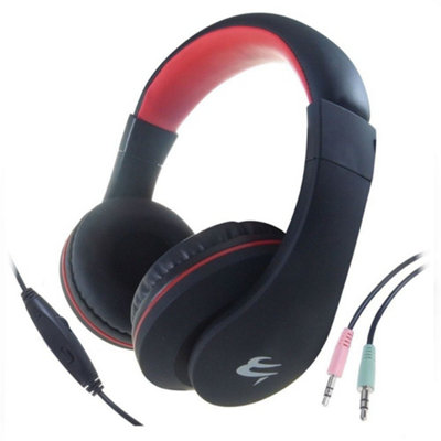 Kenable Hp530 Pc Laptop Headphones With Built-In Mic & Remote Dual 3.5mm Jack from B&Q