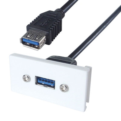 Kenable Ready Made Faceplate Module Usb 3.0 Superspeed Panel Mount Stub 15Cm from B&Q