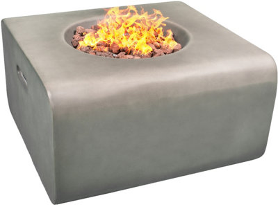 B&Q -  Fireology Adelphi Dark Grey Lavish Garden Outdoor Fire Pit With Eco-Stone FinishFully Assembled