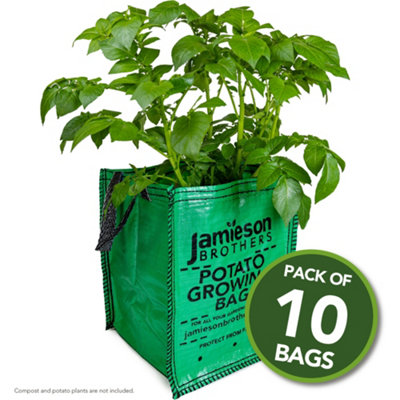 Jamieson Brothers 10 X Potato Planter Grow Bags Suitable For Growing All Vegetables All Year Round 18"x12"x12" from B&Q