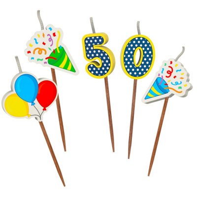 Global Journey Gifts Milestone 50Th Birthday Cake Candle Set from B&Q